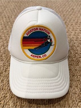 Aviator Nation Aspen White Trucker Hat.
